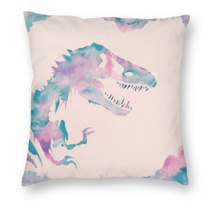 Housse de coussin lin Dinosaure