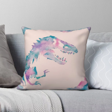 Housse de coussin lin Dinosaure