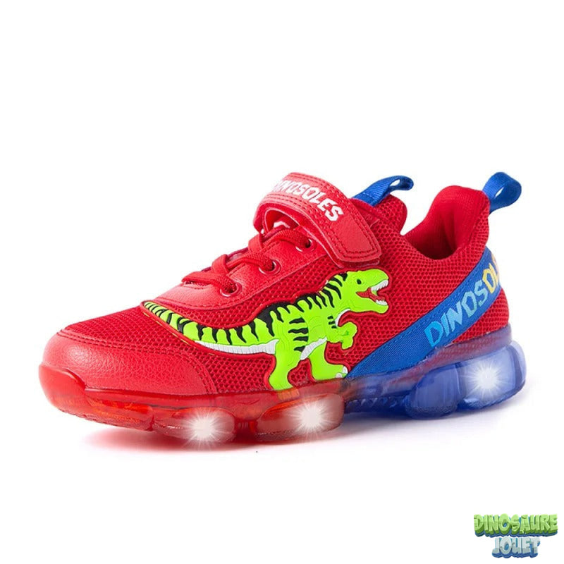 Basket dinosaure lumineuse rouge