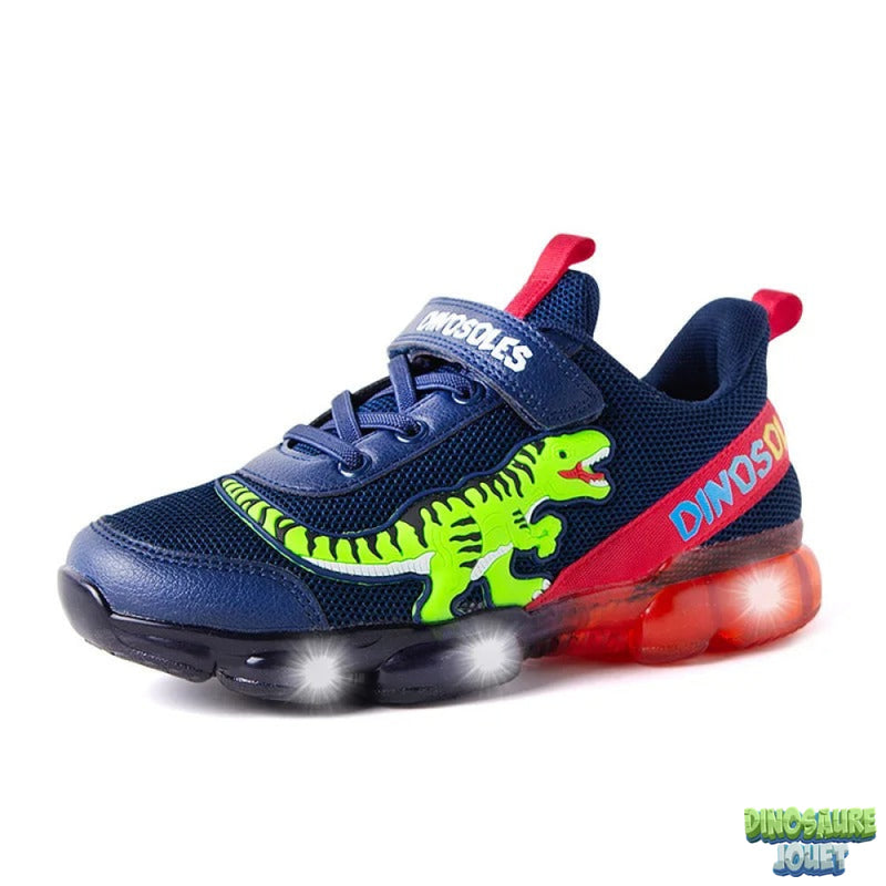 Basket dinosaure lumineuse rouge