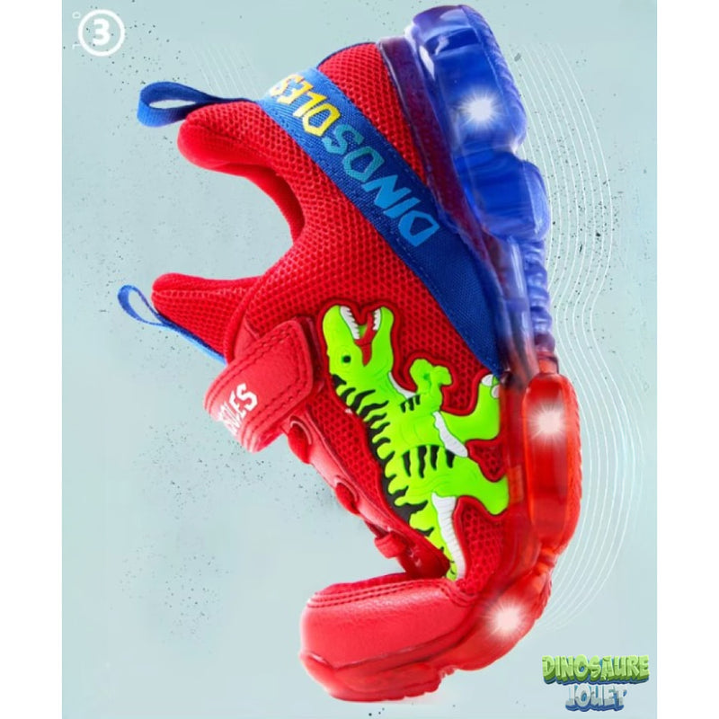 Basket dinosaure lumineuse rouge