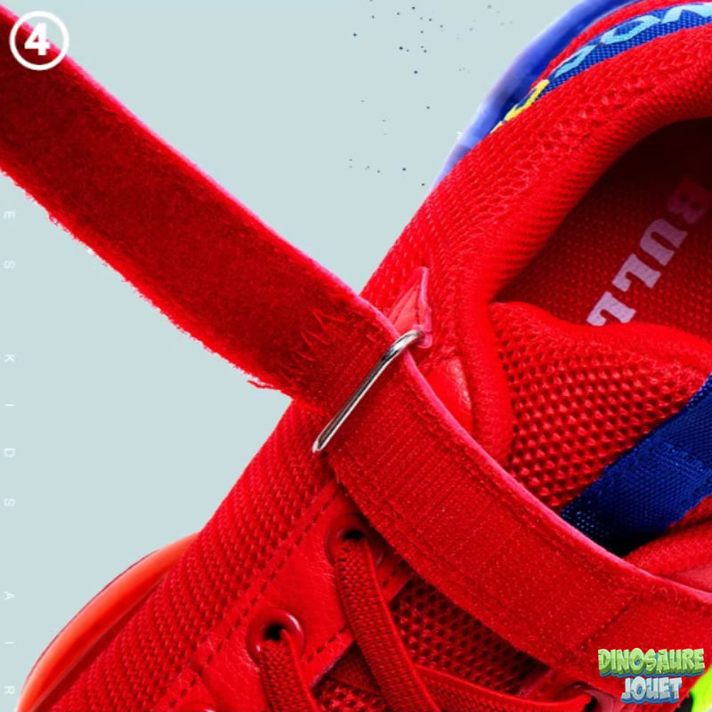 Basket dinosaure lumineuse rouge