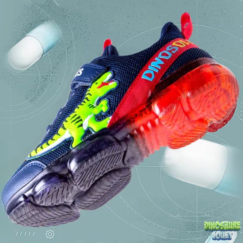 Basket dinosaure lumineuse rouge