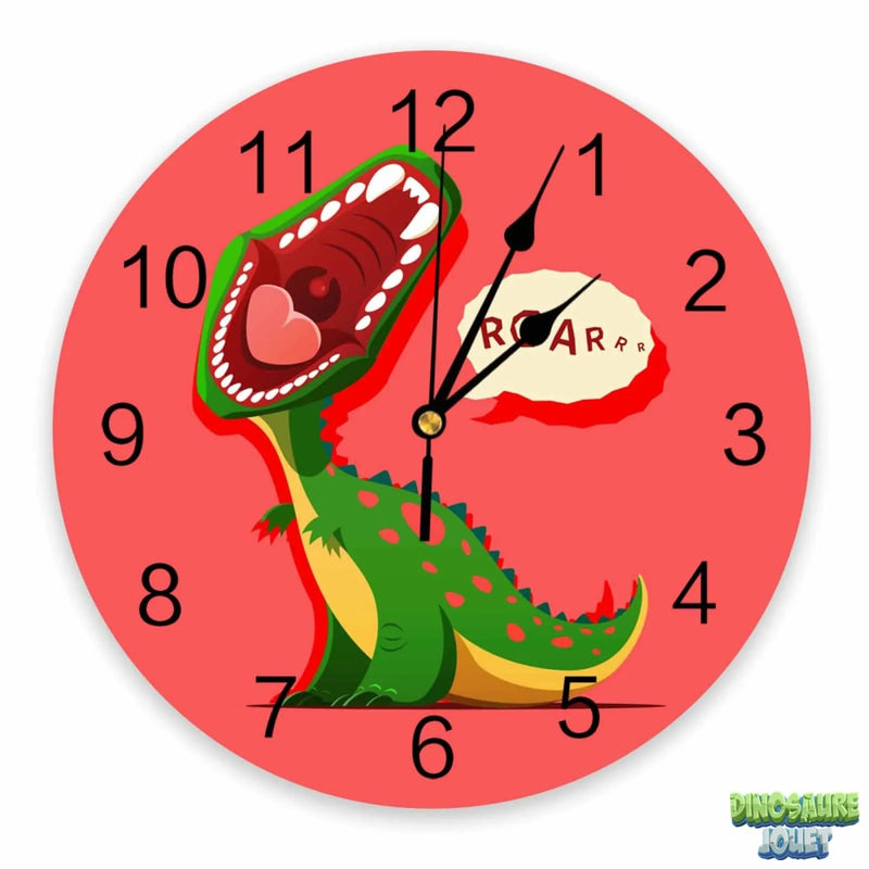 Horloge dinosaure rouge