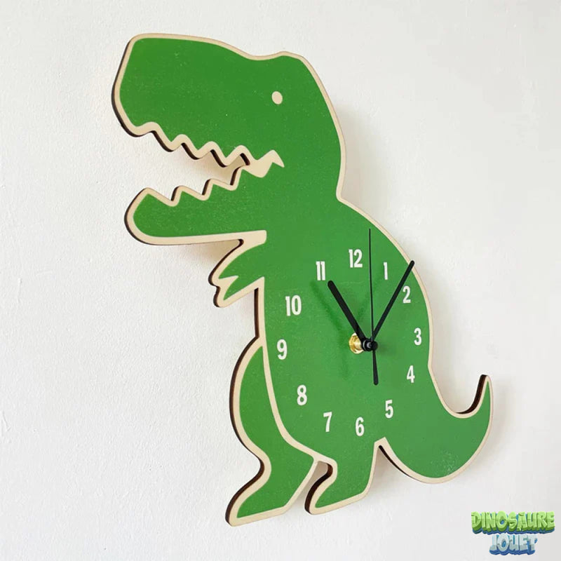 Horloge en bois dinosaure