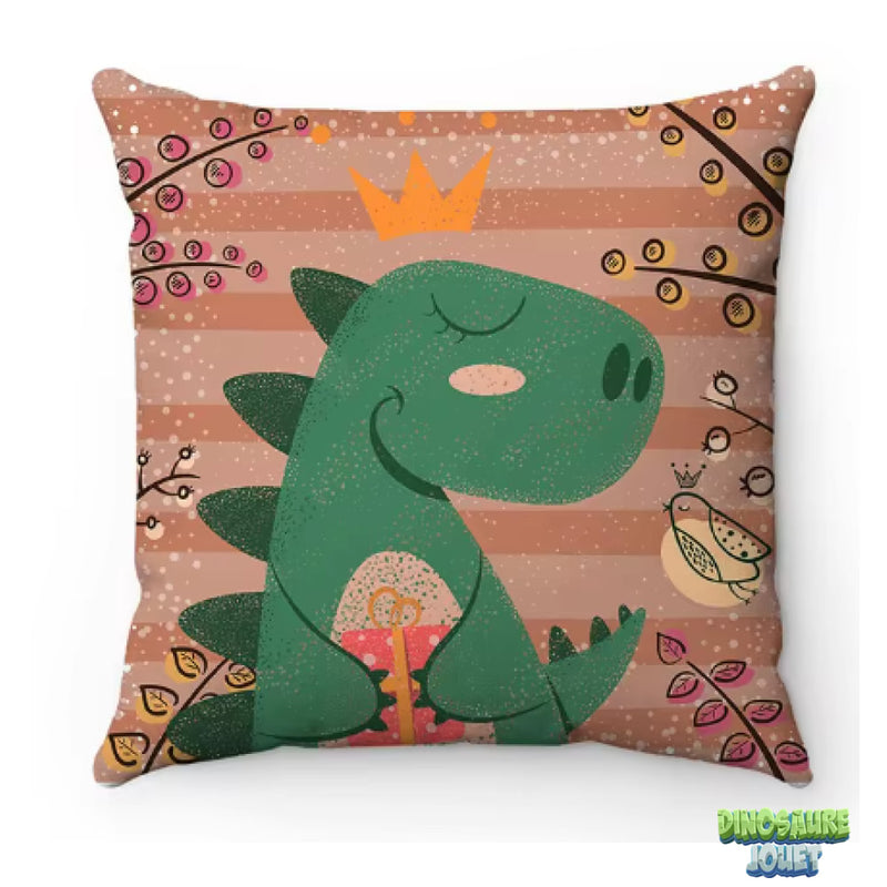 Housse de coussin marron Dinosaure