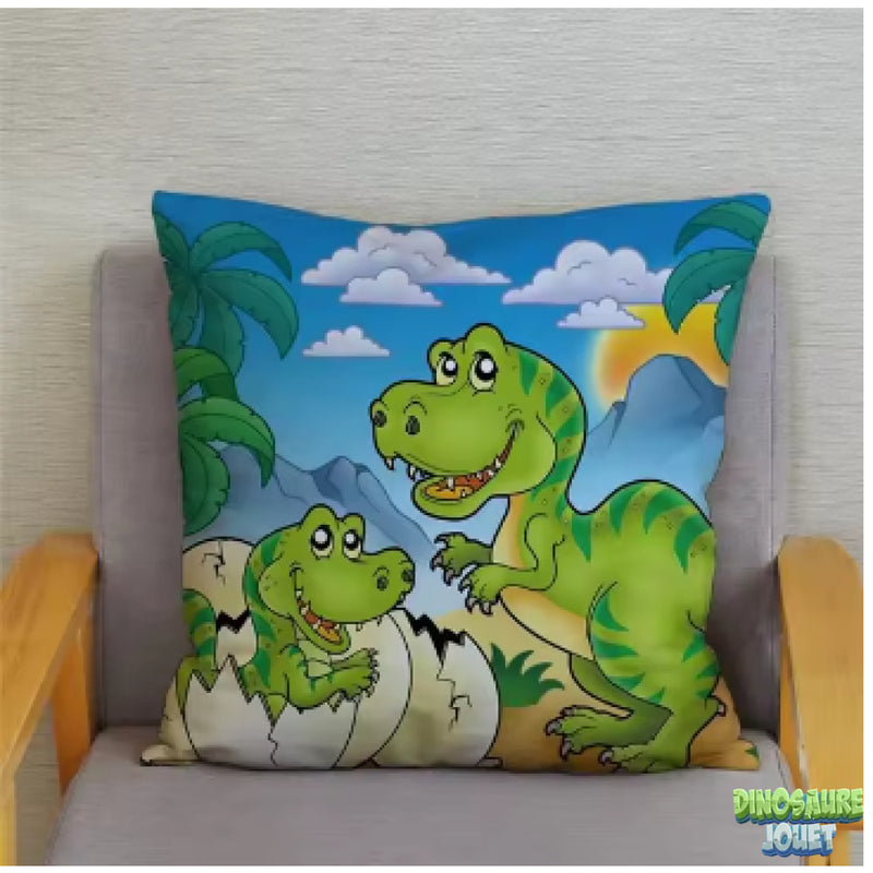 Housse de coussin T-rex et son bébé
