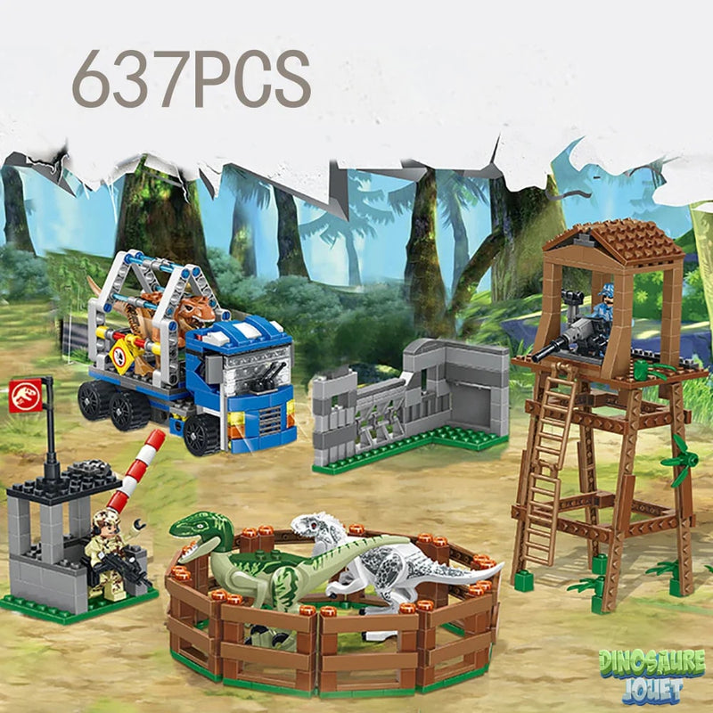 Lego dinosaure jurassic world construction enclos forestier