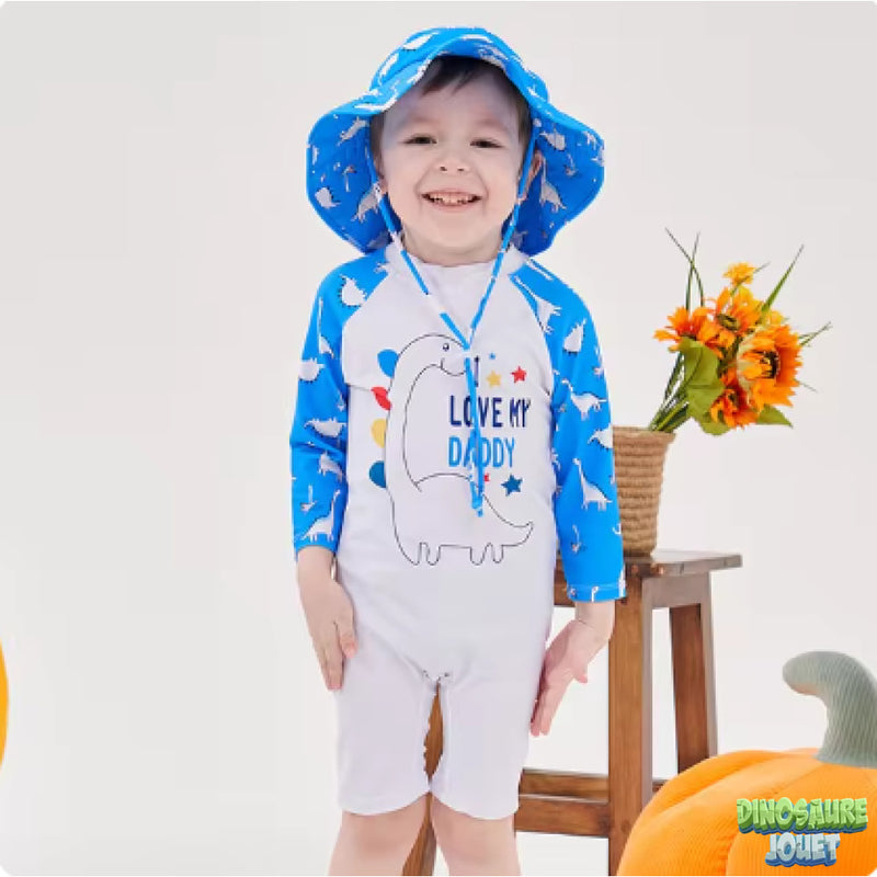 Maillot de bain Dinosaure blanc