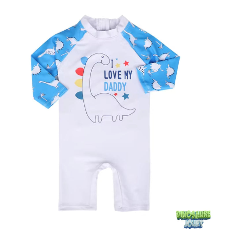 Maillot de bain Dinosaure blanc