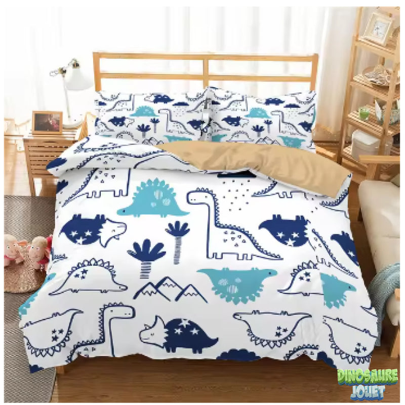 Parure de lit Dinosaure blanche