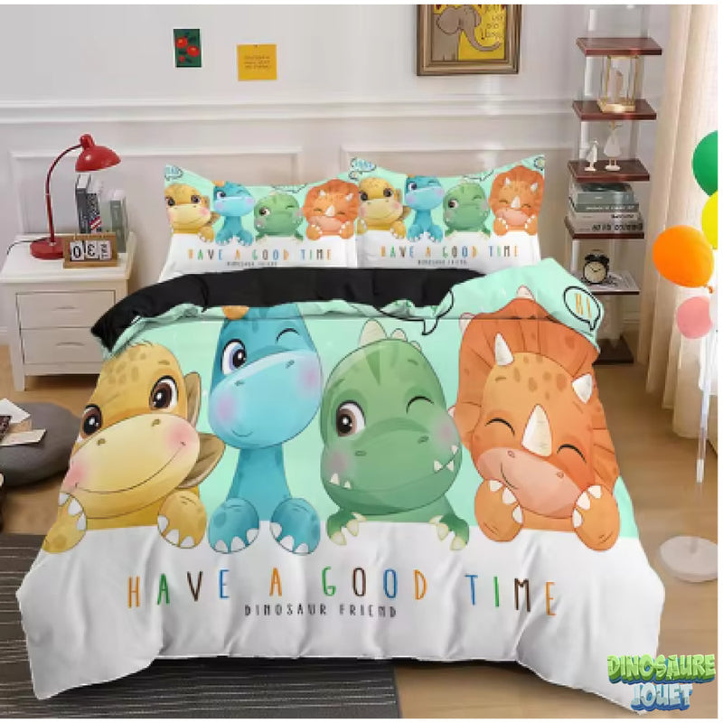 Parure de lit réversible dinosaure
