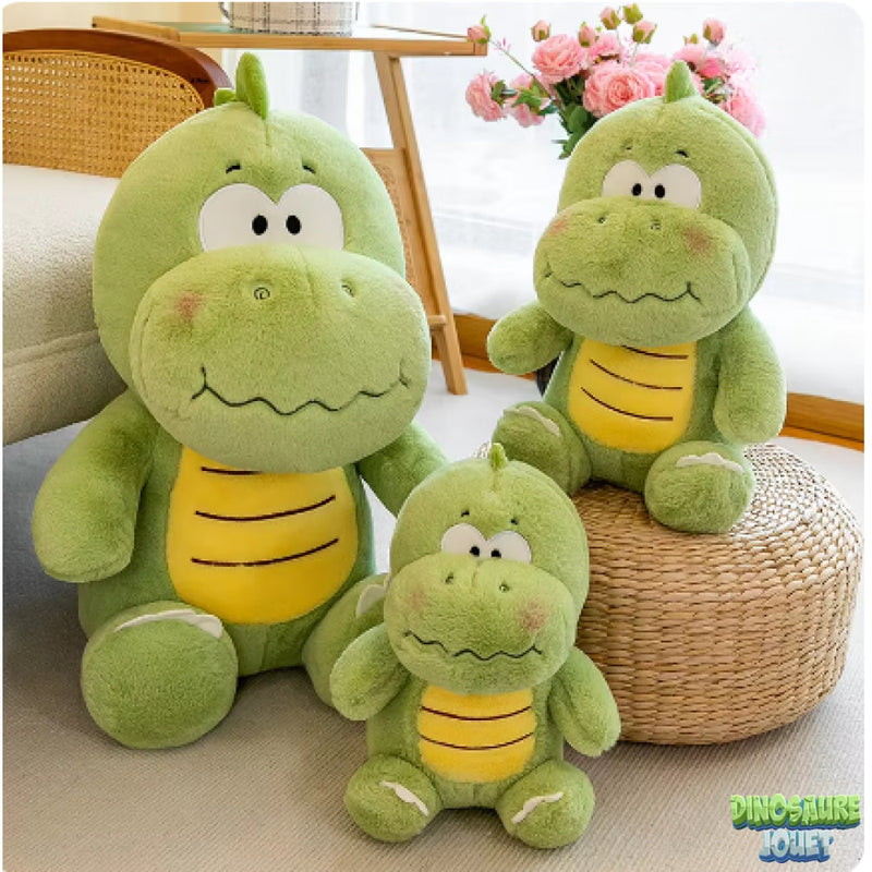 Peluche Dinosaure verte et jaune