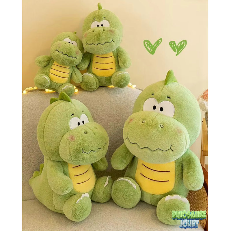 Peluche Dinosaure verte et jaune
