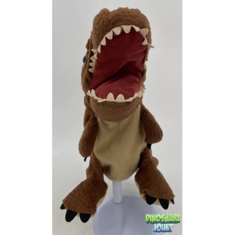 Peluche marionnette Dinosaure: T-rex brun