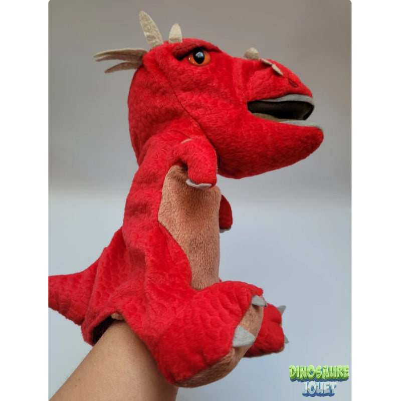 Peluche marionnette Dinosaure: T-rex rouge