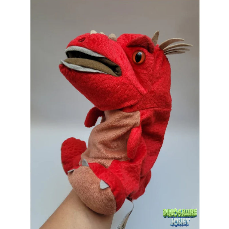 Peluche marionnette Dinosaure: T-rex rouge
