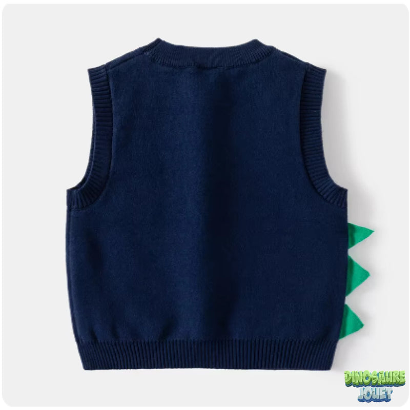 Pull sans manches en tricot Dinosaure
