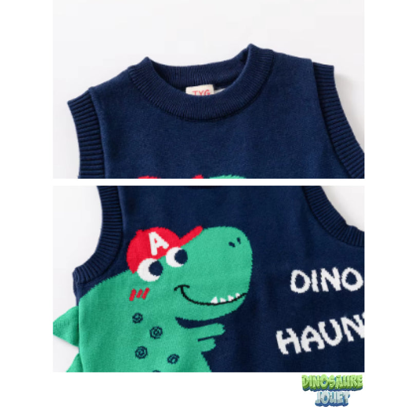 Pull sans manches en tricot Dinosaure