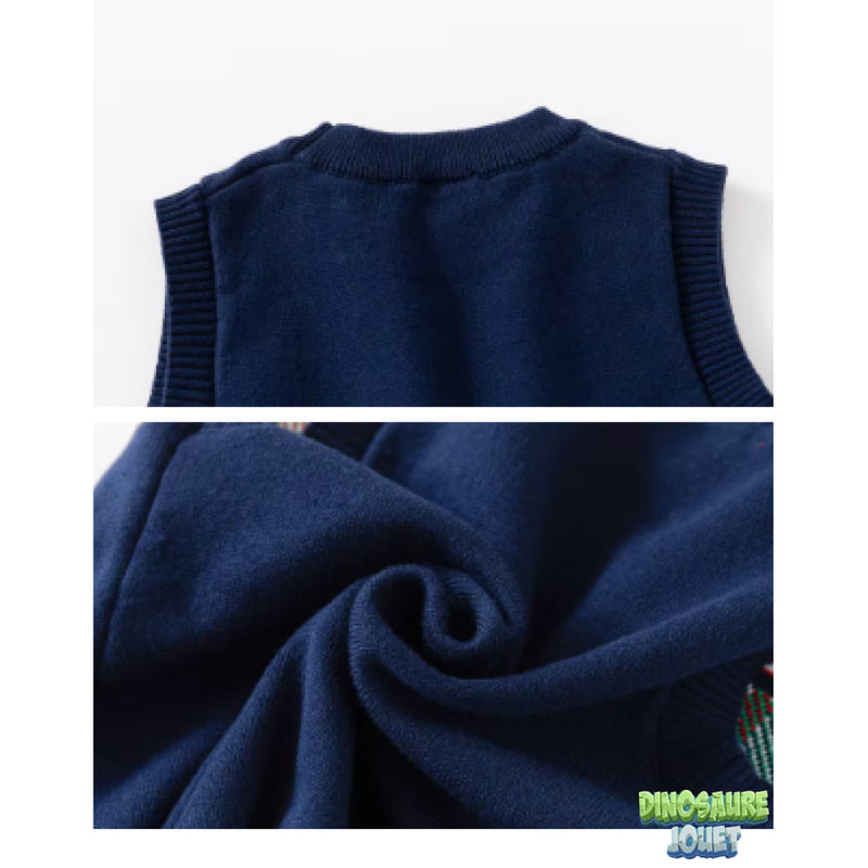 Pull sans manches en tricot Dinosaure