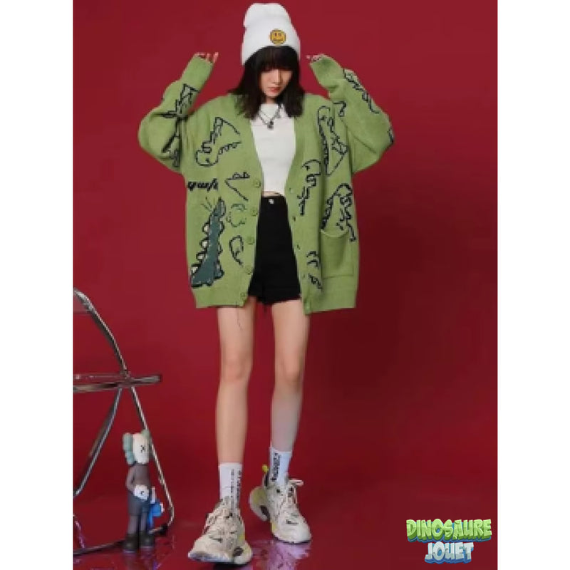 Pull vert dinosaure