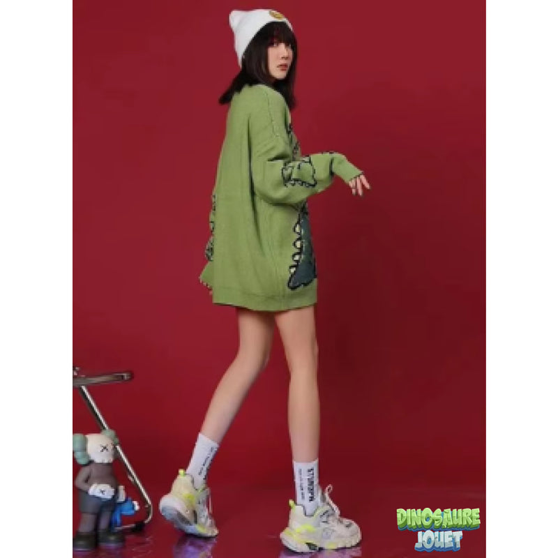 Pull vert dinosaure