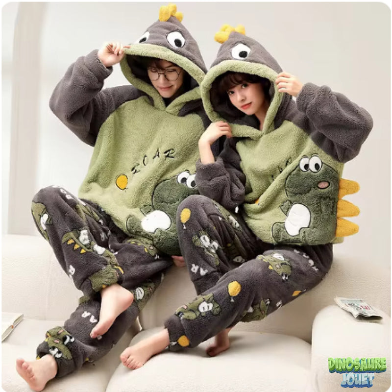 Pyjamas pilou pilou dinosaure brun
