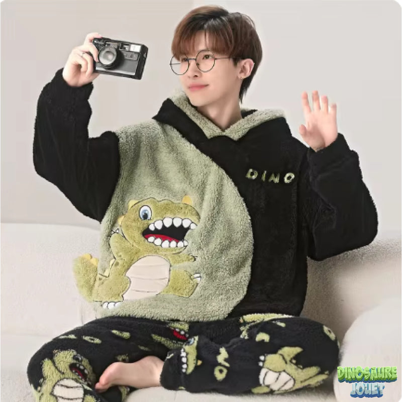 Pyjamas pilou pilou dinosaure vert
