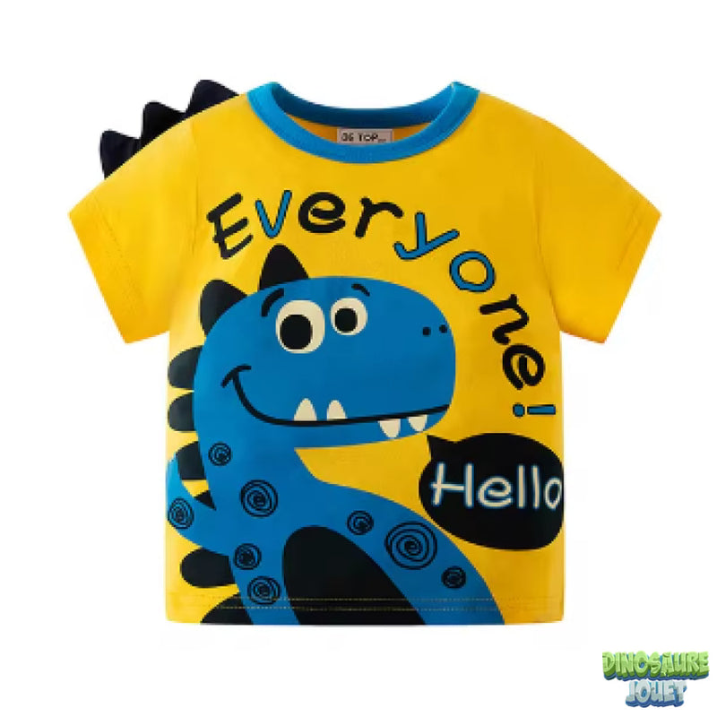 T-shirt Dinosaure jaune