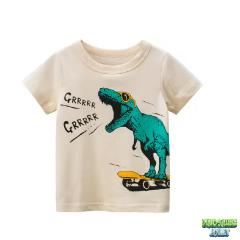 T-shirt skateboard Dinosaure