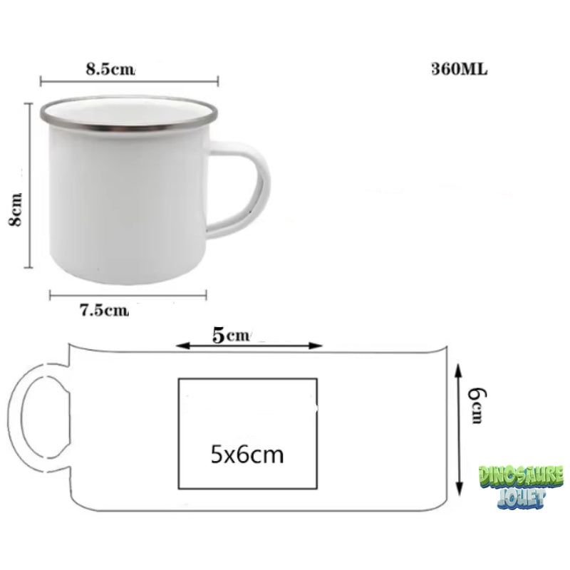Tasse émaillée anniversaire Dinosaure