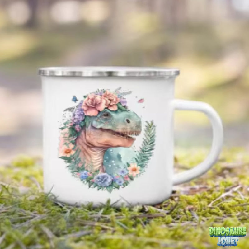 Tasse émaillée anniversaire Dinosaure
