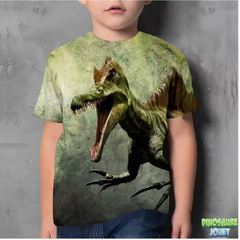 Tee shirt kaki Dinosaure