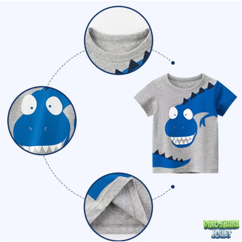 Tee shirt manches courtes garcon Dinosaure