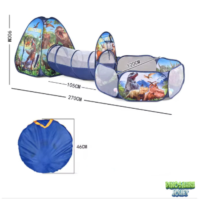 Tente dinosaure avec espace jeux