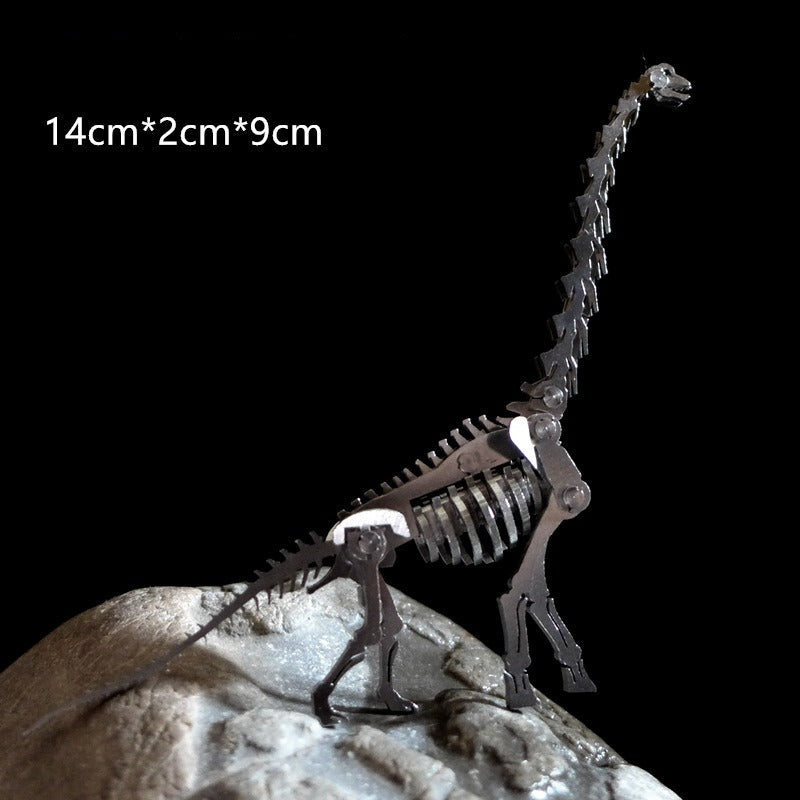 Statue squelette Dinosaure métallique
