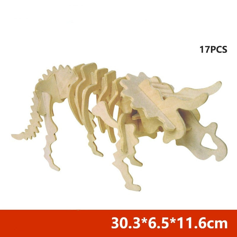 puzzle 3d en bois dinosaure