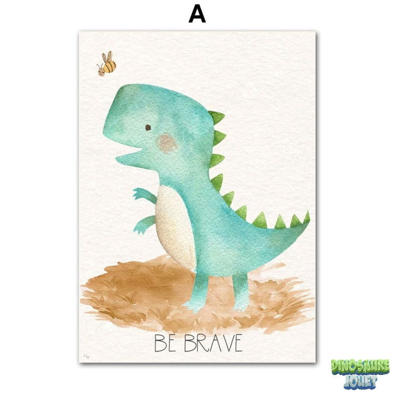 Affiche chambre bébé animaux Dinosaure