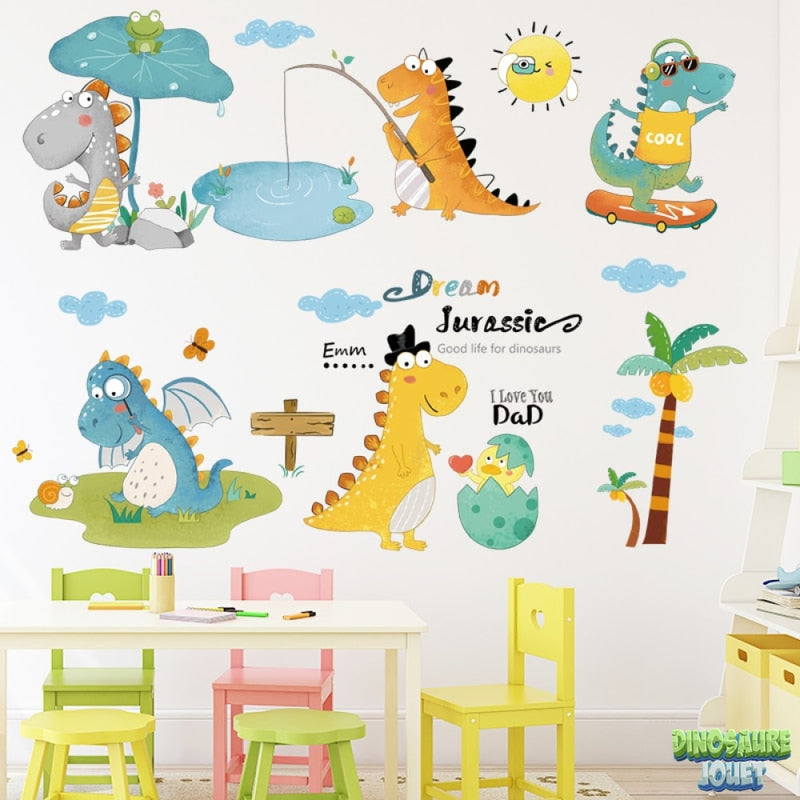 Autocollant decoration Dinosaure