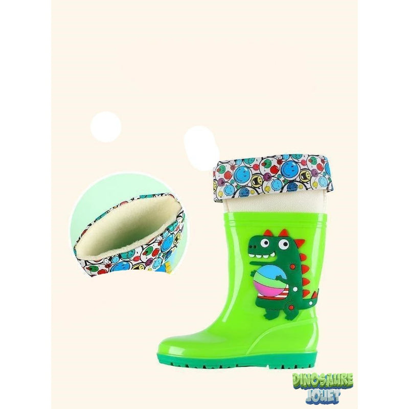 Bottes de pluie avec chaussette amovible Dinosaure