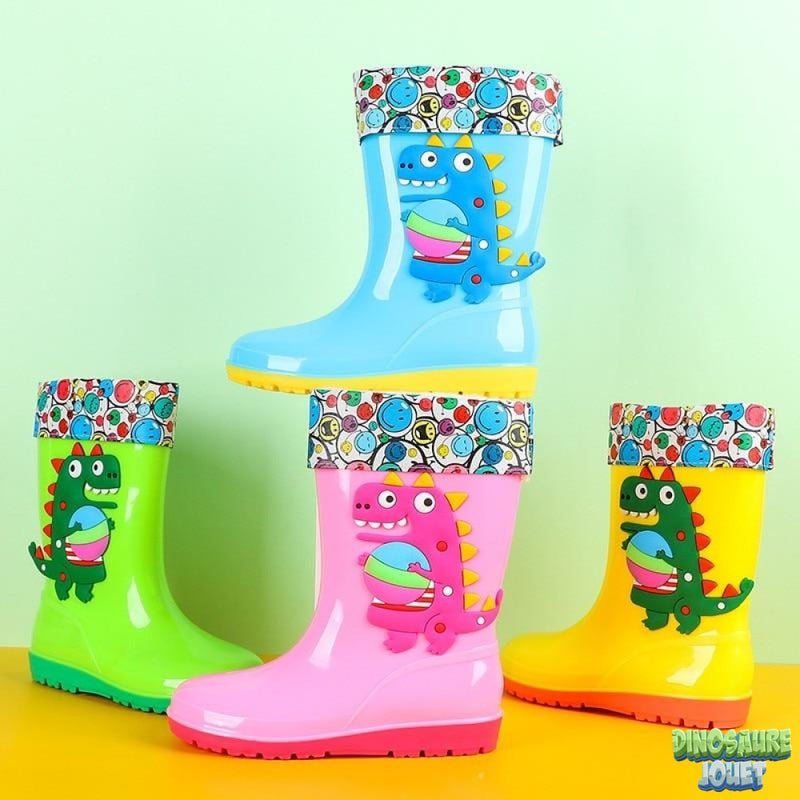 Bottes de pluie avec chaussette amovible Dinosaure