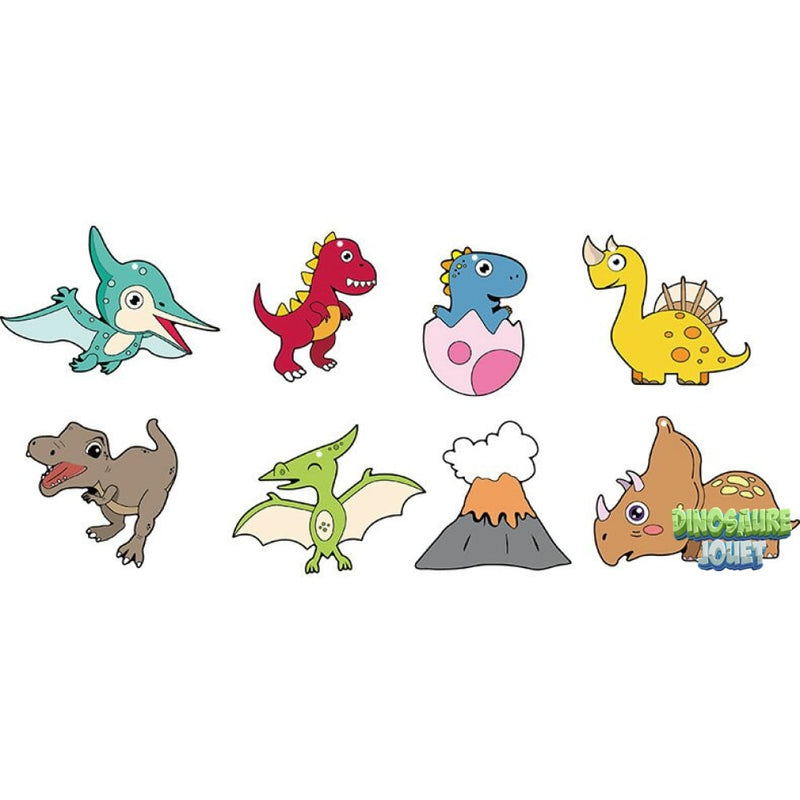 Carte à gratter noire et blanc Dinosaure