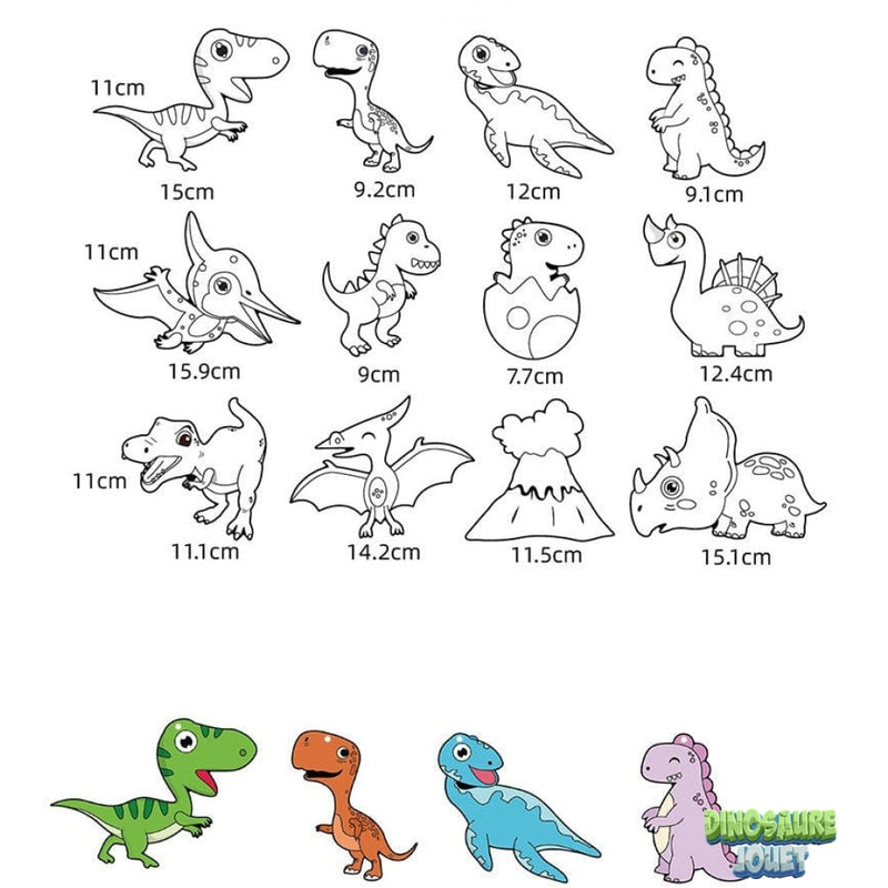 Carte à gratter noire et blanc Dinosaure