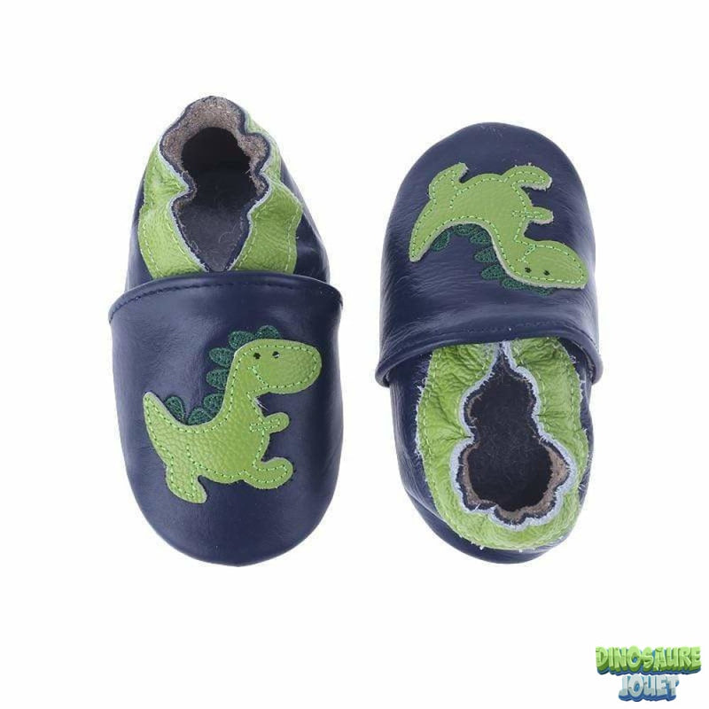 Chausson bébé cuir souple Dinosaure