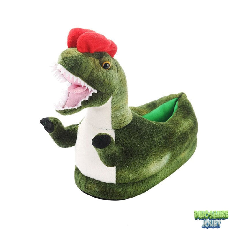 Chausson peluche dilophosaurus