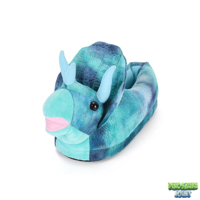 Chausson tricératops bleu