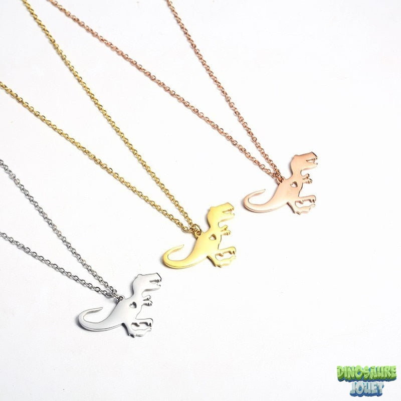Collier pendentif dinosaure T-rex