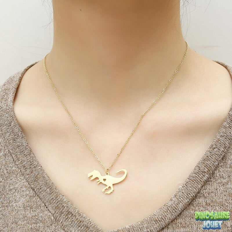 Collier pendentif dinosaure T-rex