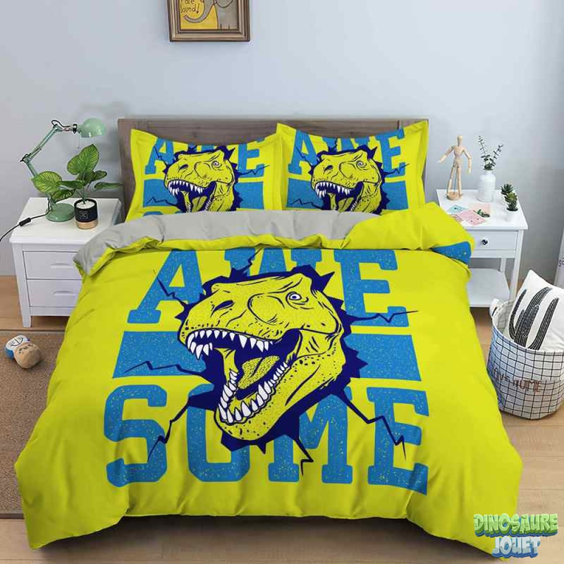 Couette de lit Dinosaure vert fluo