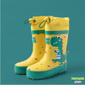 Dinosaure vert bottes jaunes